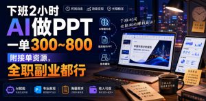 下班2小时AI做PPT，一单300~800，附接单资源，全职副业都行【揭秘】-16888副业资讯