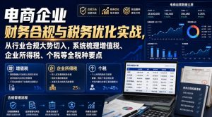 电商企业财务合规与税务优化实战，从行业合规大势切入，系统梳理增值税、企业所得税、个税等全税种要点-16888副业资讯