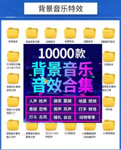 宝藏级音效素材包！10000+款背景音乐音效素材合集，自然片头婚礼会议常用音效包，分类清晰-16888副业资讯